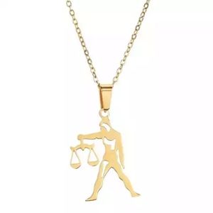 Astrology Gold Stainless Steel Zodiac Necklace